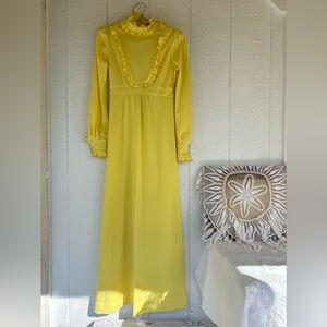 Vintage Yellow Long Sleeve Dress XS Neusters